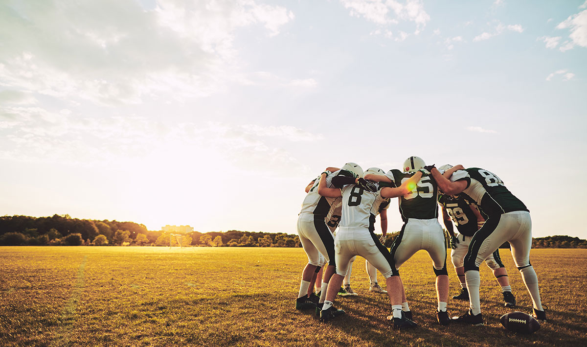 football team huddle