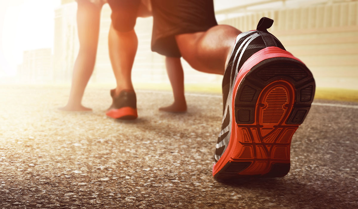 man getting ready for run